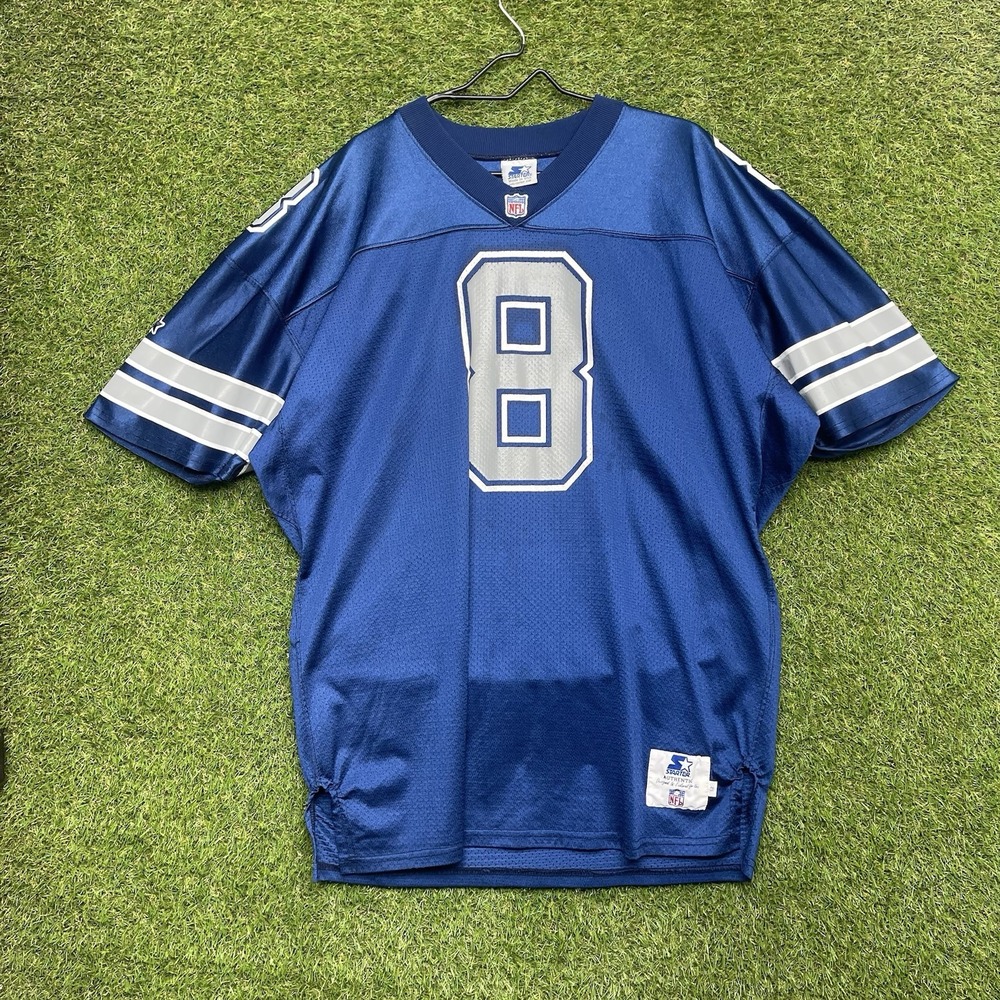 Dallas Cowboys Starter Jersey Mens Size 52 Troy Aikman #8 Blank Football Blue